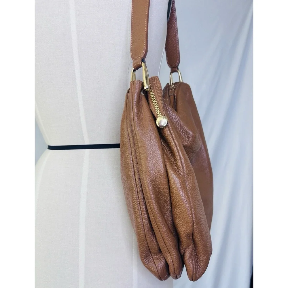 INNUE genuine leather large Hobo Crossbody Made In Italy Brown MSRP‎ $349 NWOT